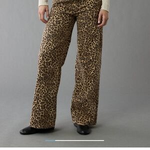 American Eagle Outfitters Animal Print Wide-Leg Pants